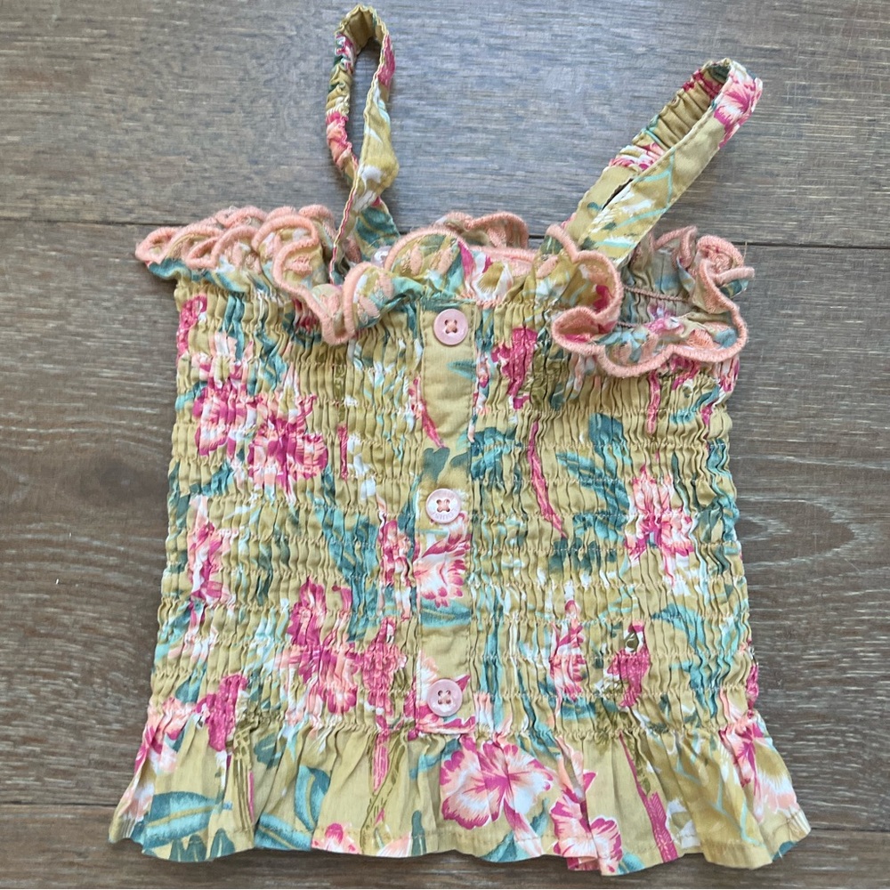 Louise Misha Girls Floral Top in Yellow and Pink | size 24m